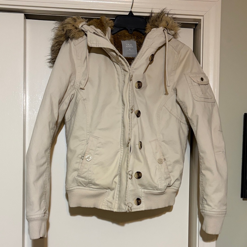 Old Navy Tan Faux Fur Jacket